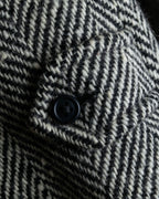 "BURBERRYS" Herringbone belted design soutien collar coat