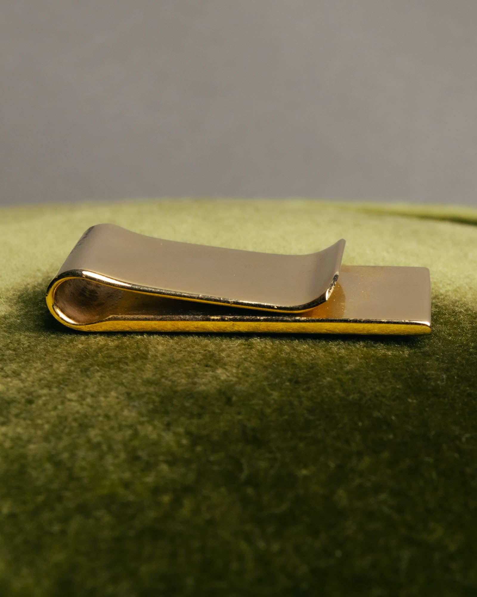 "Christian Dior" 70's-90's Gold tone striped inlay money clip