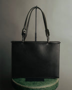 “GUCCI” 90’s structured box leather handbag