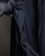 "ANN DEMEULEMEESTER" Cape draping docking design zipper sleeveless dress