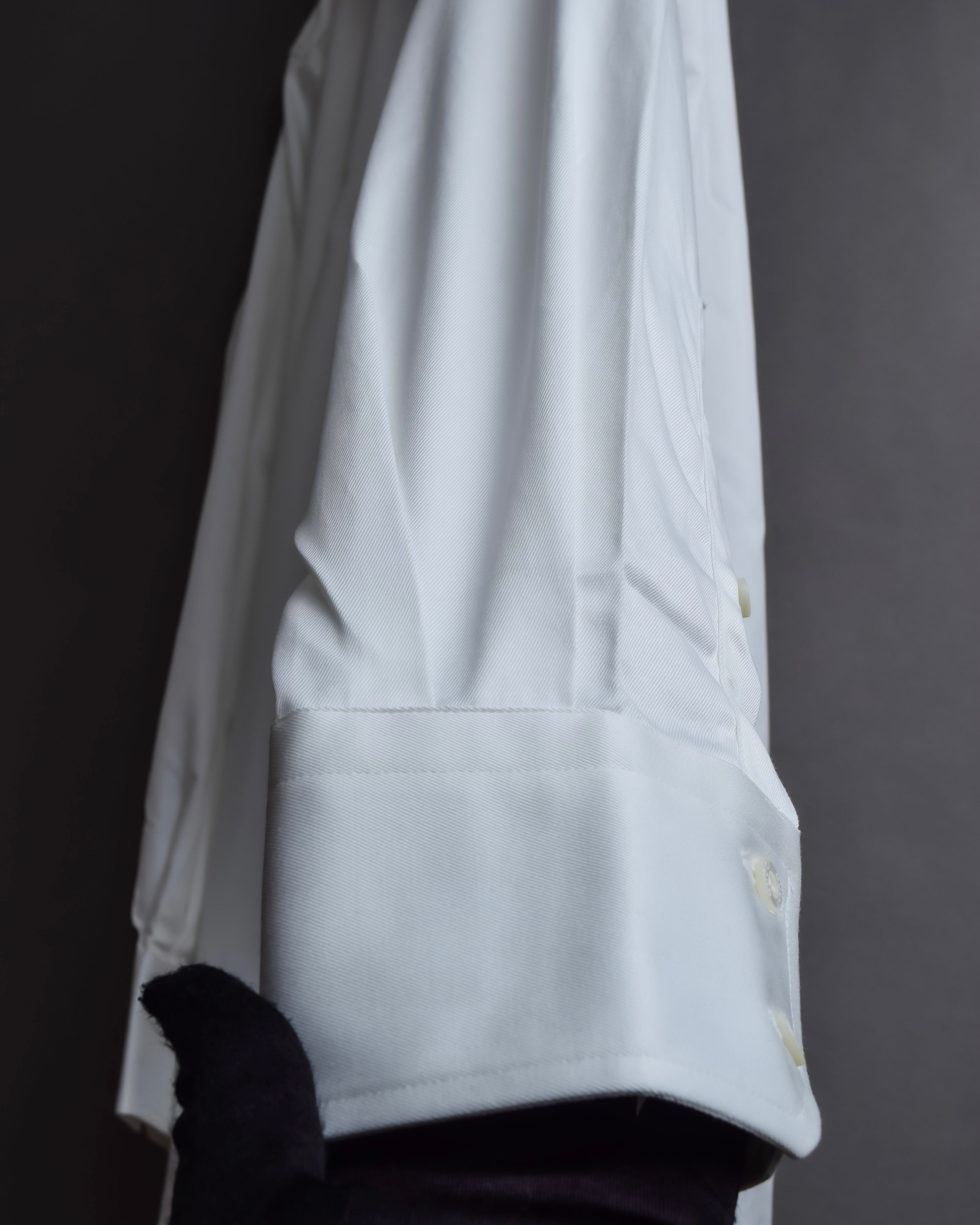 "GUCCI" Minimal collar detail white cotton shirt