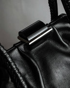 "Salvatore Ferragamo" Draping design lace-up detail leather bag