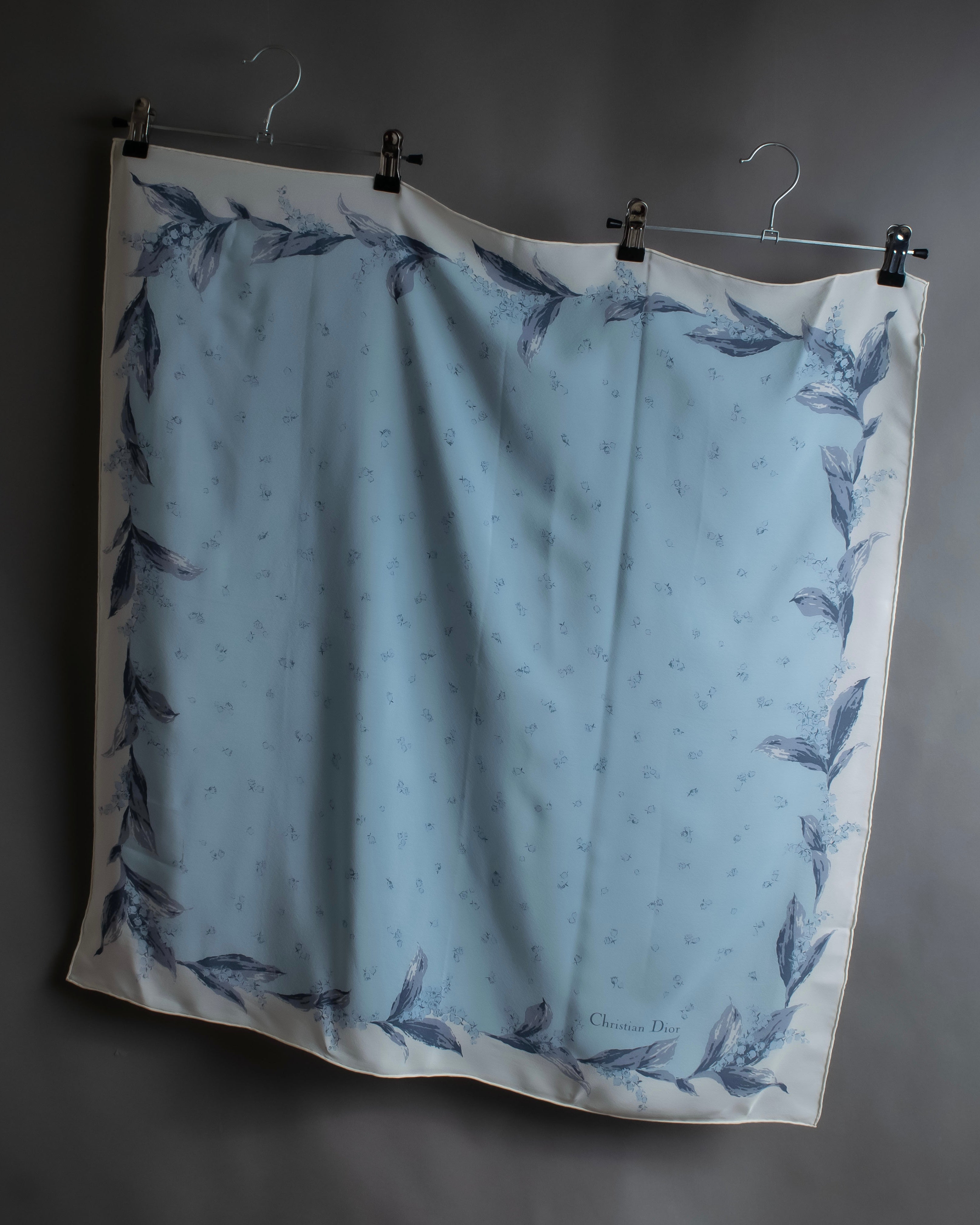 "Christian Dior" Bird motif silk scarf