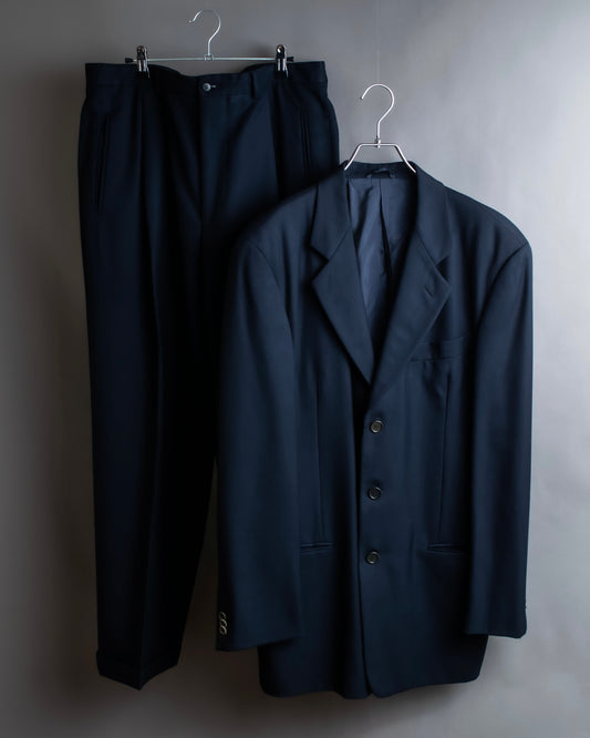 "GIORGIO ARMANI" Long length tailored jacket ＆wide tapered slacks set up