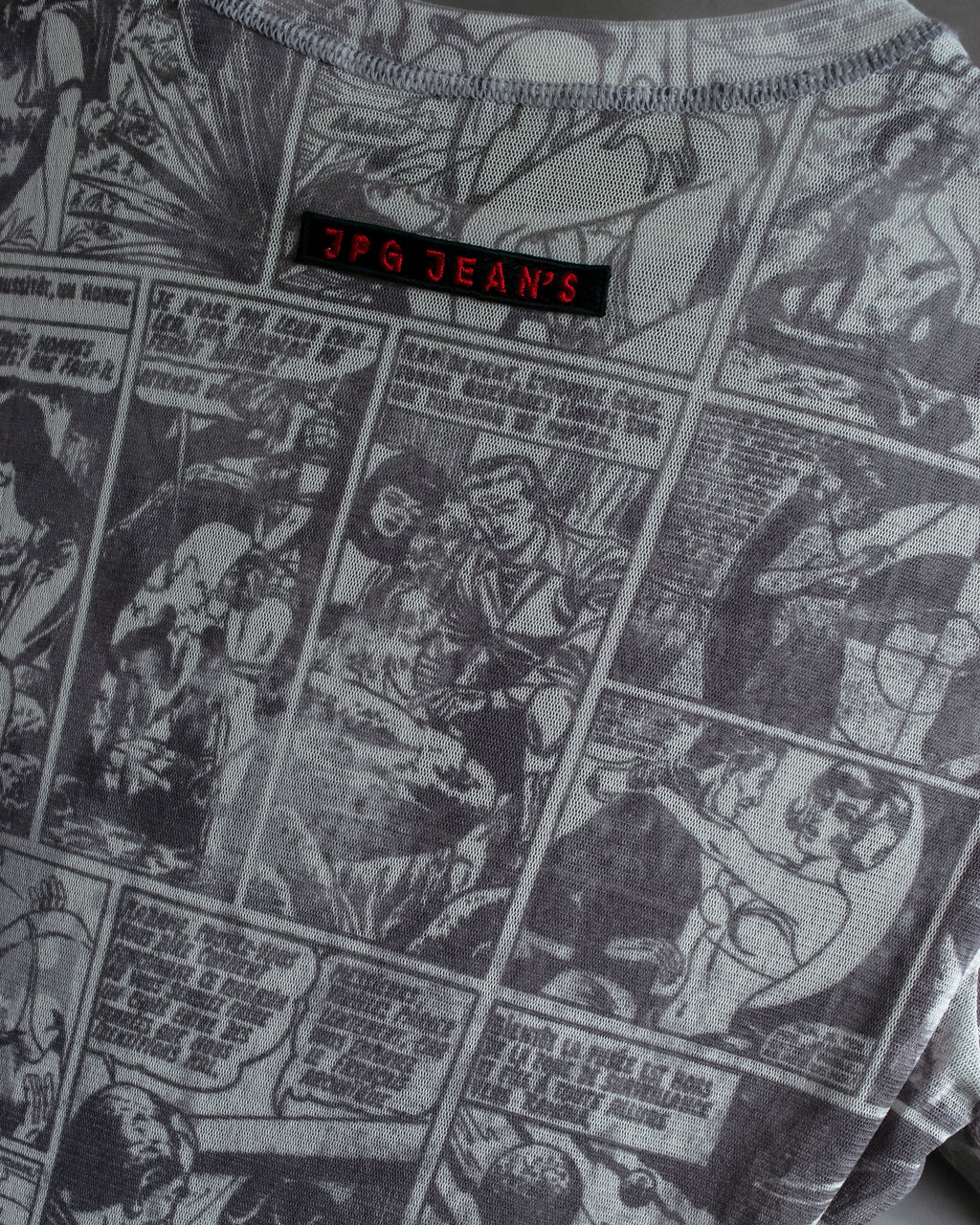 "JEAN PAUL GAULTIER JEANS" American comic book motif sheer short length pullover