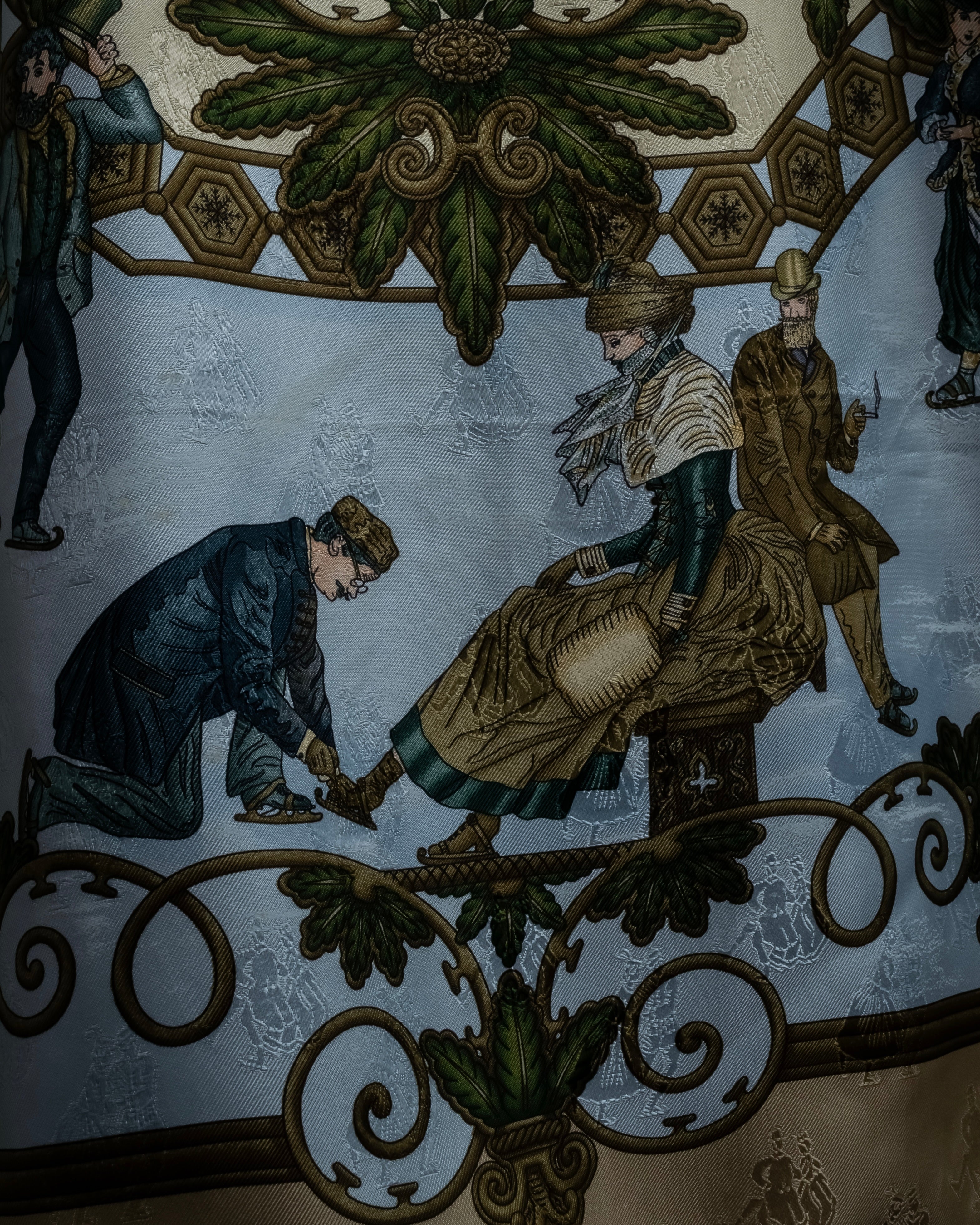 "HERMES" Carré 90 Joies d’Hiver Winter Pleasures silk scarf