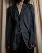 "COMME des GARCONS HOMME PLUS" 14SS modified lapel design striped jacket