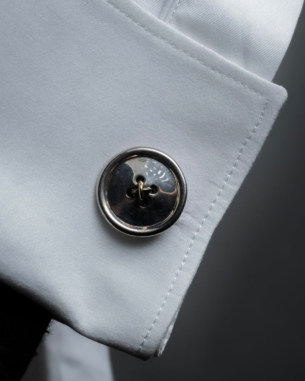 "Tiffany&Co" Button motif design silver cufflinks