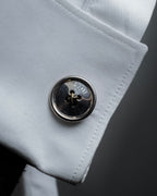 "Tiffany&Co" Button motif design silver cufflinks
