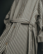 -SPECIAL- “LOEWE” 2010’s striped ribbon sleeve long gown coat