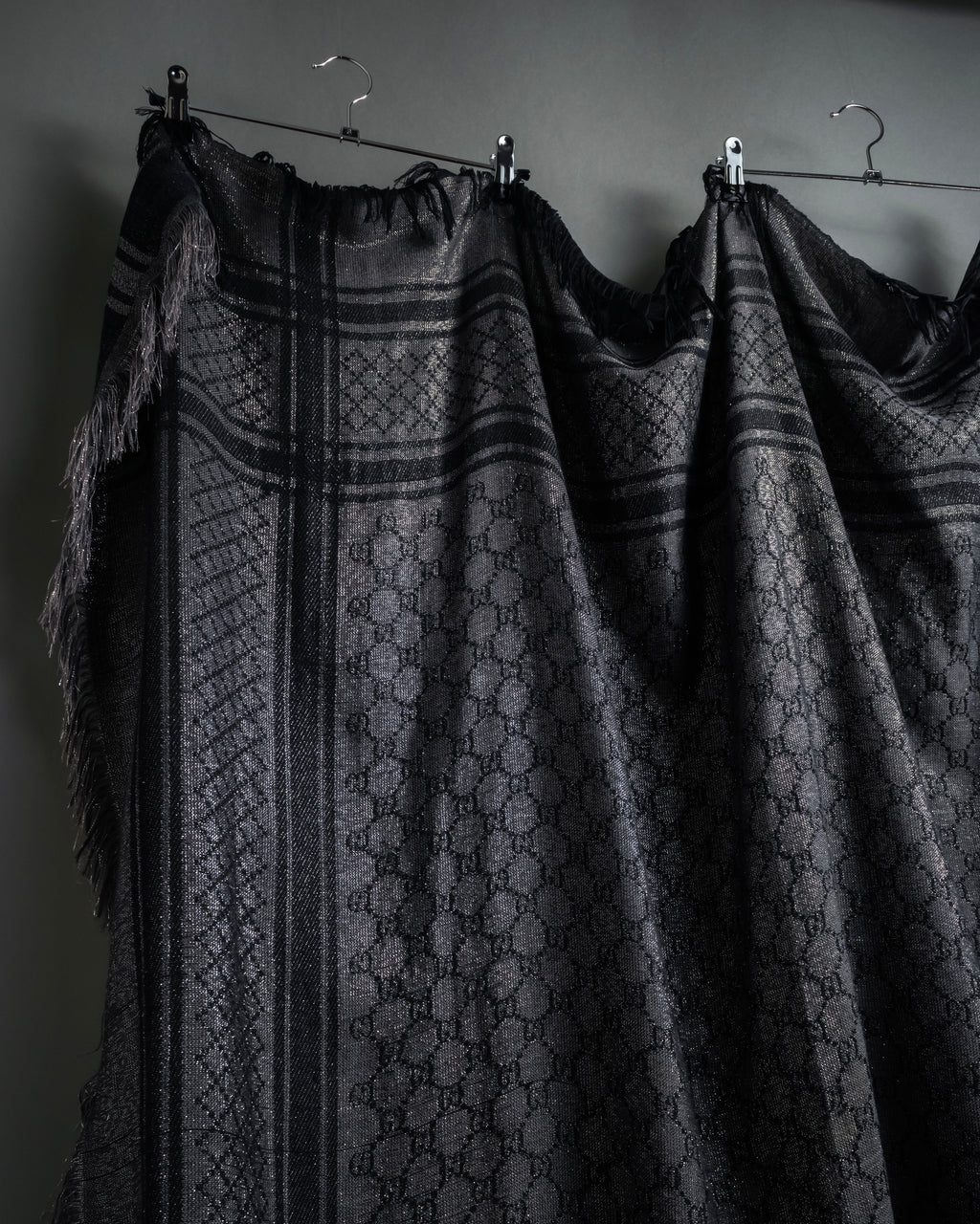 "GUCCI" GG pattern glitter blend woven large stole