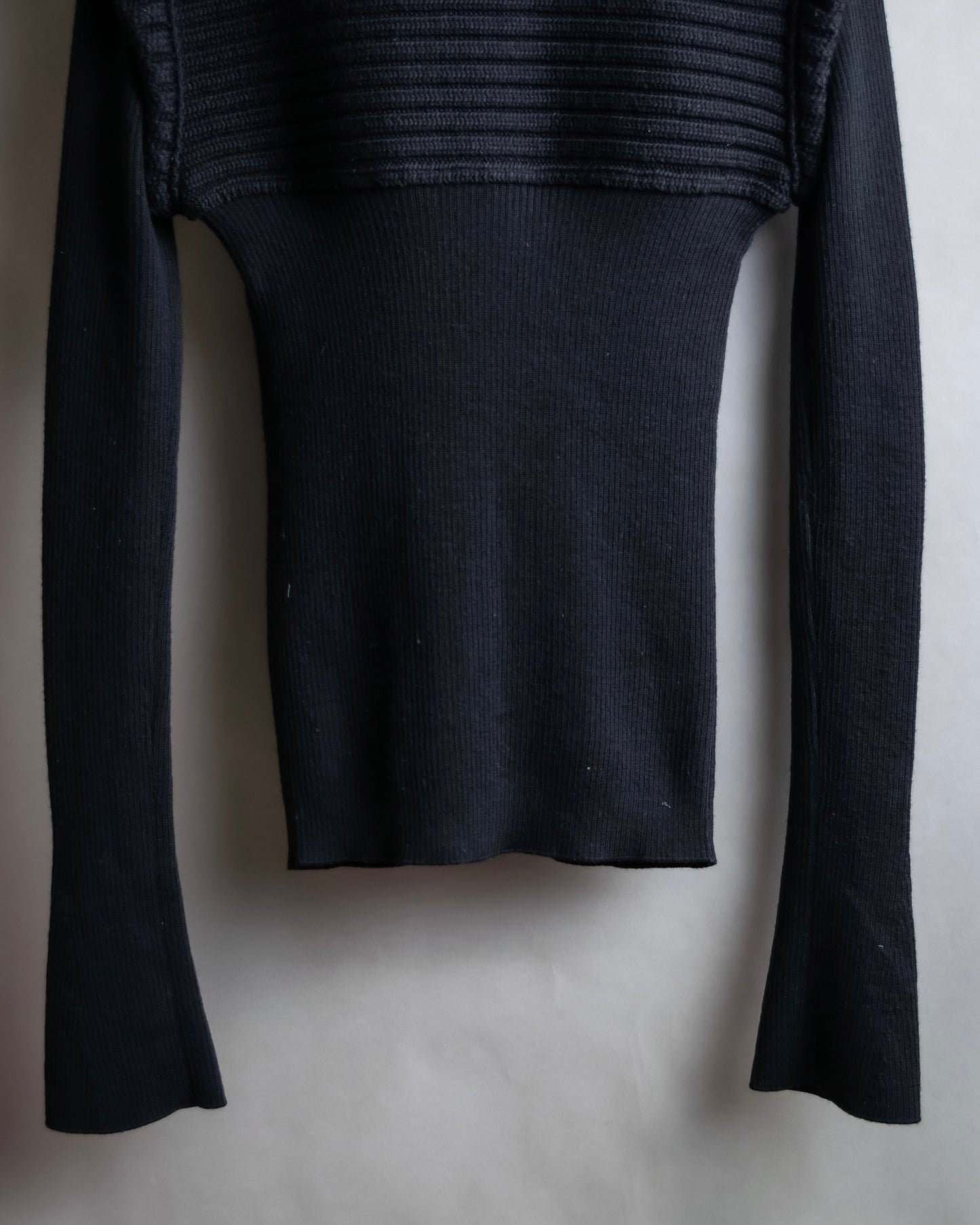 "FENDI" Bustier docking shape ribbed turtleneck knit