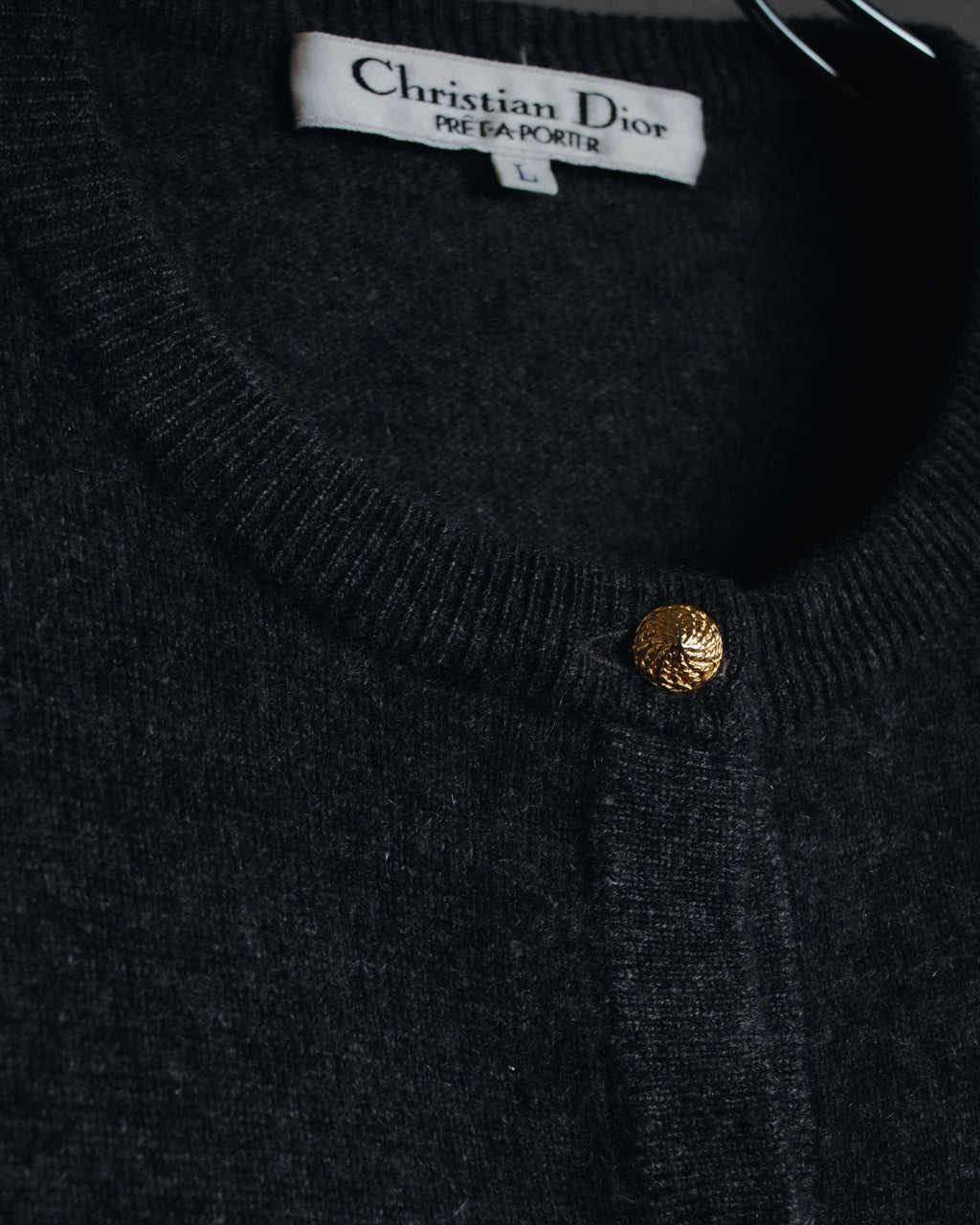 Cardigan de punto con botones de joya de los años 90 de Christian Dior