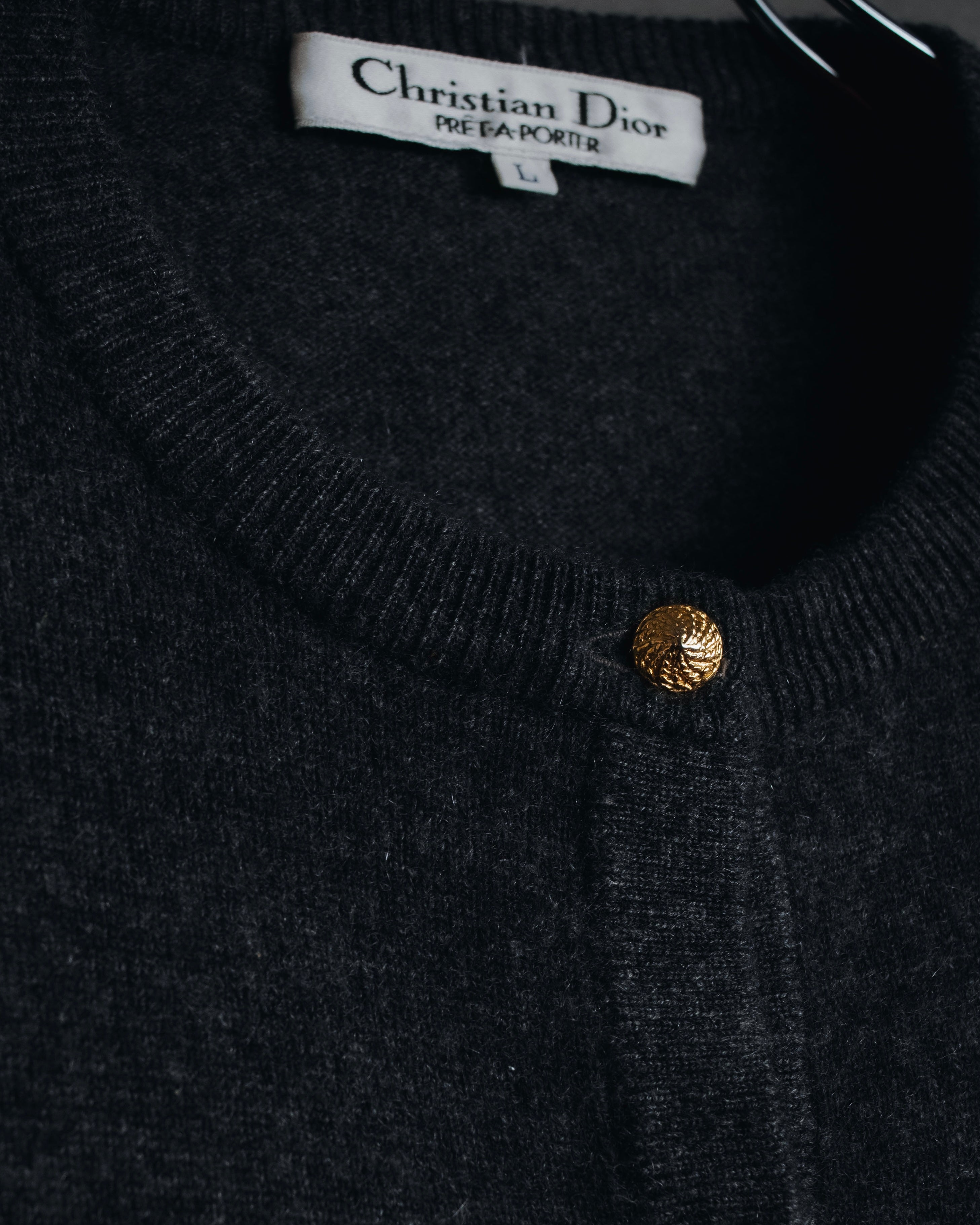 Cardigan de punto con botones de joya de los años 90 de Christian Dior