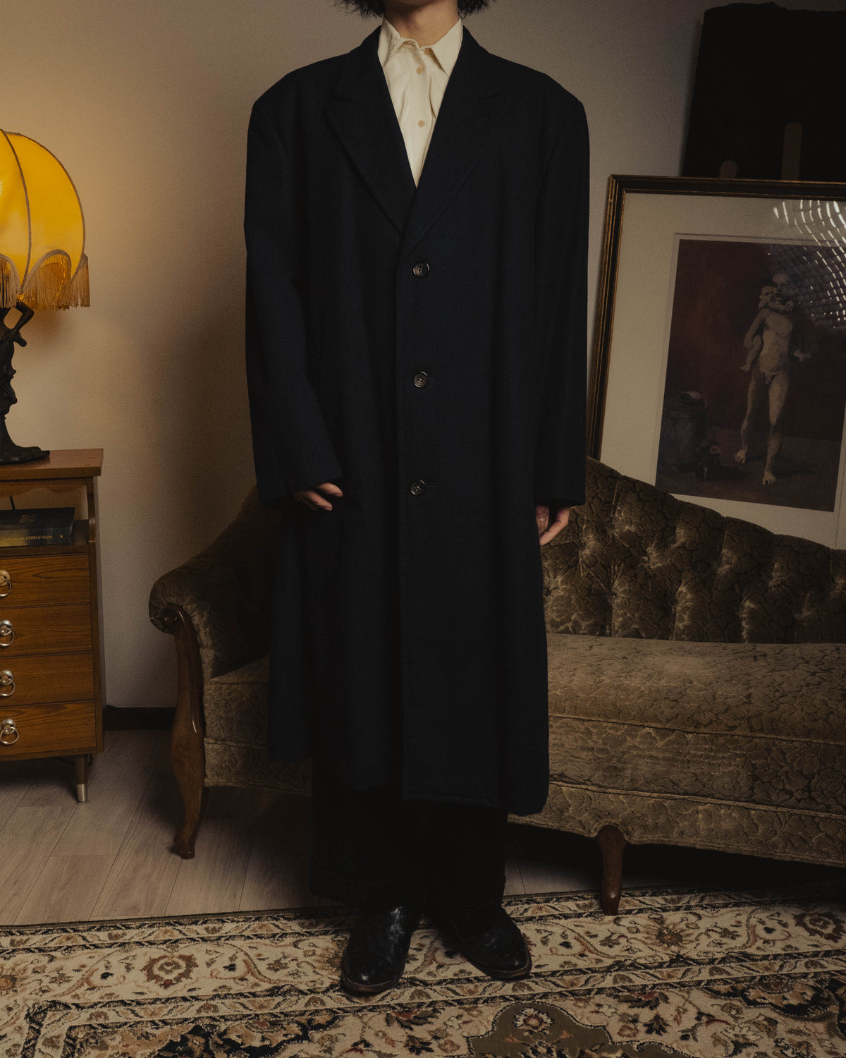 "COMME des GARÇONS HOMME" 80's Tailored wool overcoat