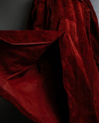 "GUCCI" 1990’s Tom Ford period deep red color suede long trench coat