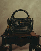–SPECIAL– "GUCCI" 10's Embellished bamboo leather handbag