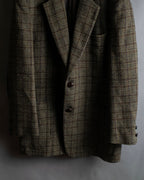 "BURBERRYS" Elbow patch design gun club check tweed jacket