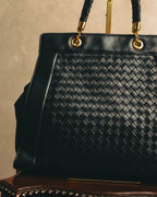 -SPECIAL- “Bottega Veneta” 00’s intrecciato braided handle oversized leather tote bag