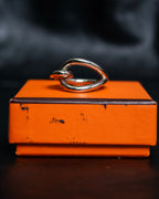 “Hermes” jumbo motif silver scarf ring