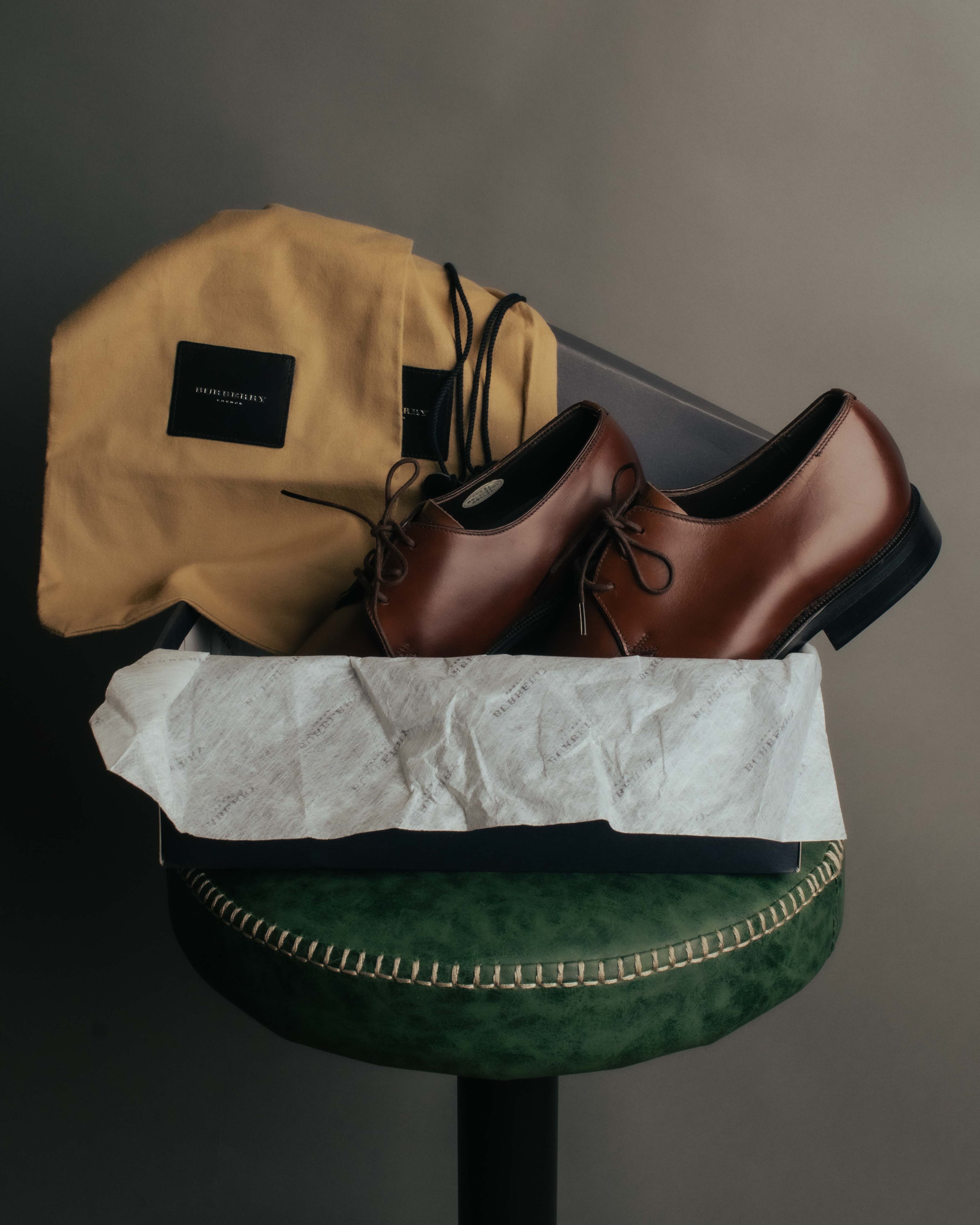 "BURBERRY LONDON" 00's-10's Sleek leather lace-up derby shoes