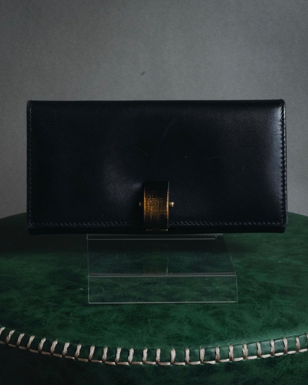 "GUCCI" Mid 00’s wood-lock leather long wallet