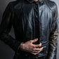 "CHANEL" Crocodile look synthetic leather jacket