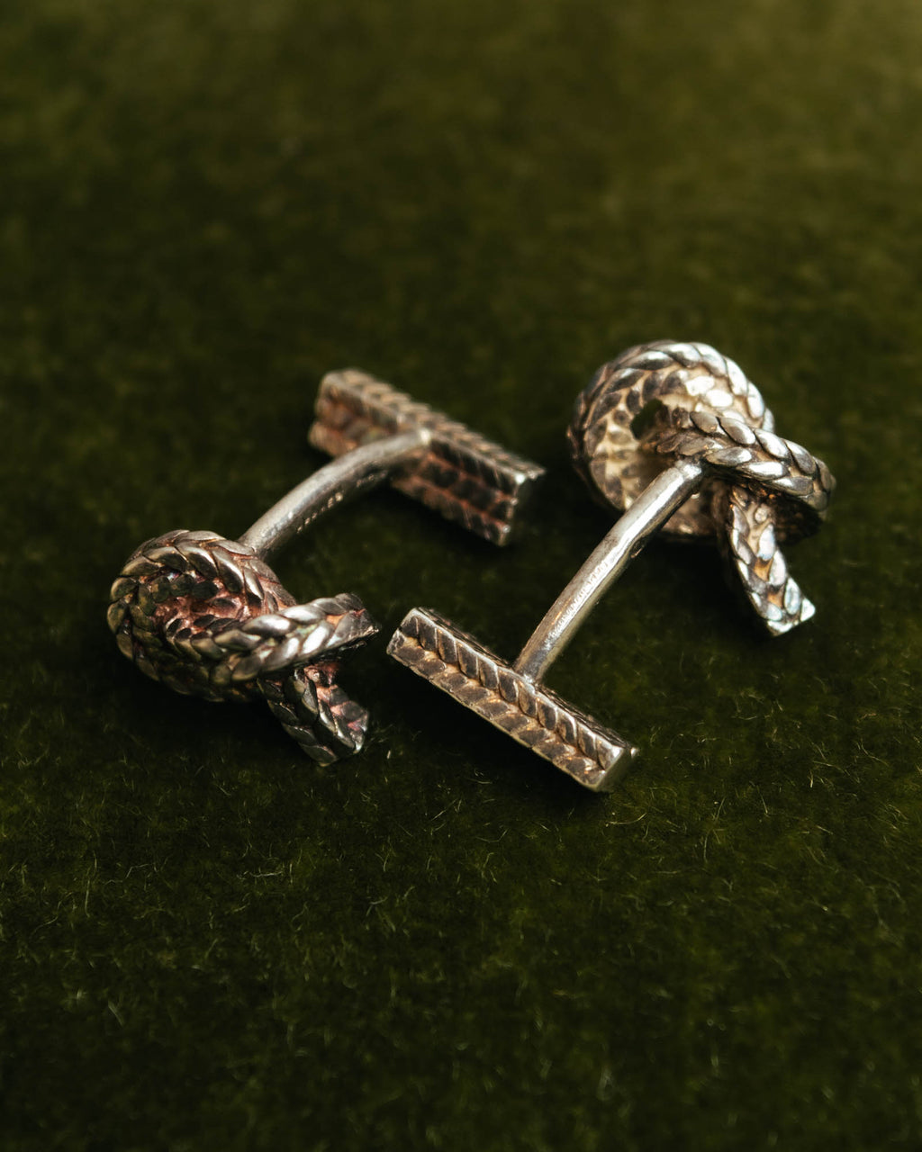 "Hermès" 70's-90's Vintage rope knot cufflinks