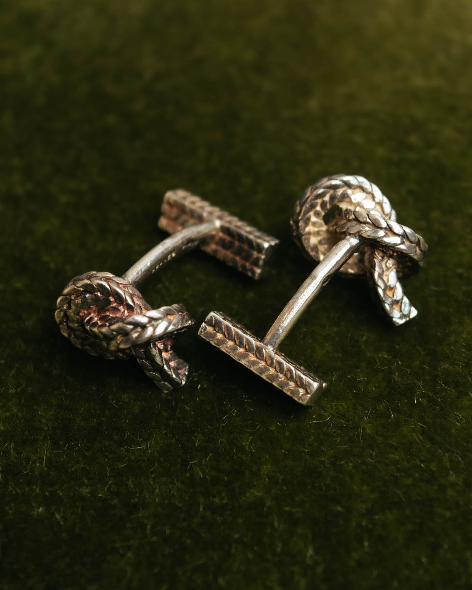 "Hermès" 70's-90's Vintage rope knot cufflinks