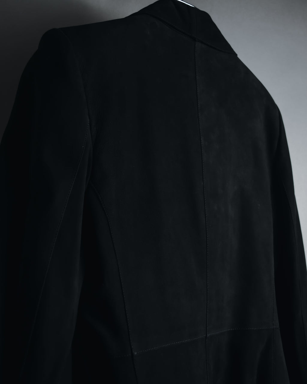 "GIORGIO ARMANI" Large collar draped lamb leather jacket