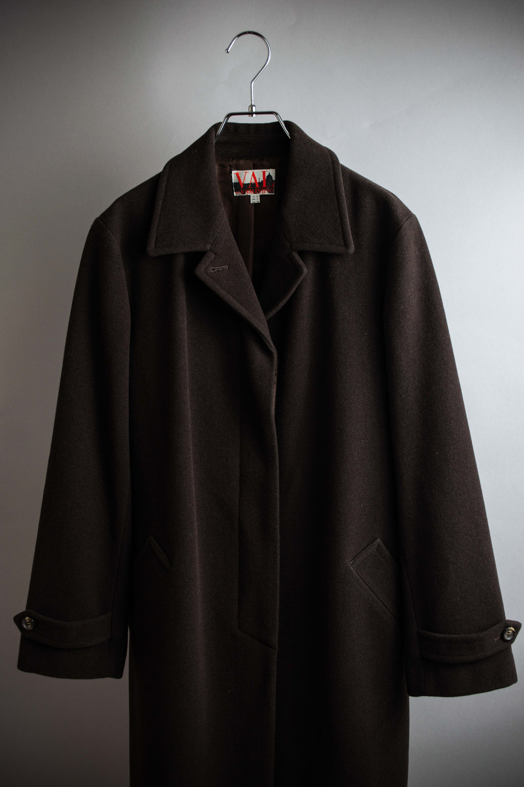 "VAL by VALENTINO" Military detailing hidden placket melton coat
