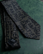 "JEAN PAUL GAULTIER" Typography logo pattern silk neck tie