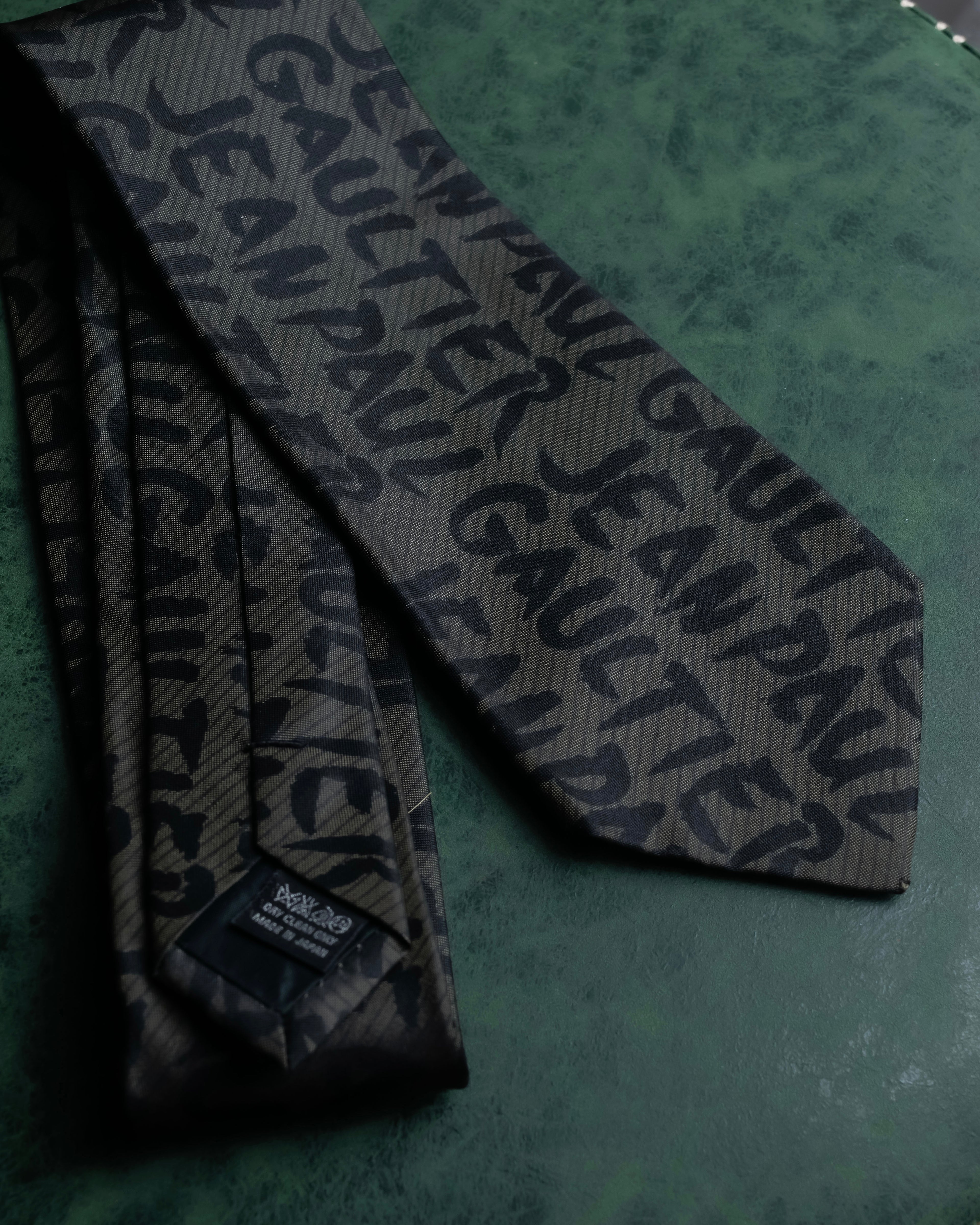 "JEAN PAUL GAULTIER" Typography logo pattern silk neck tie