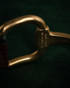 “GUCCI” 90’s-00’s Horsebit lizard leather bangle