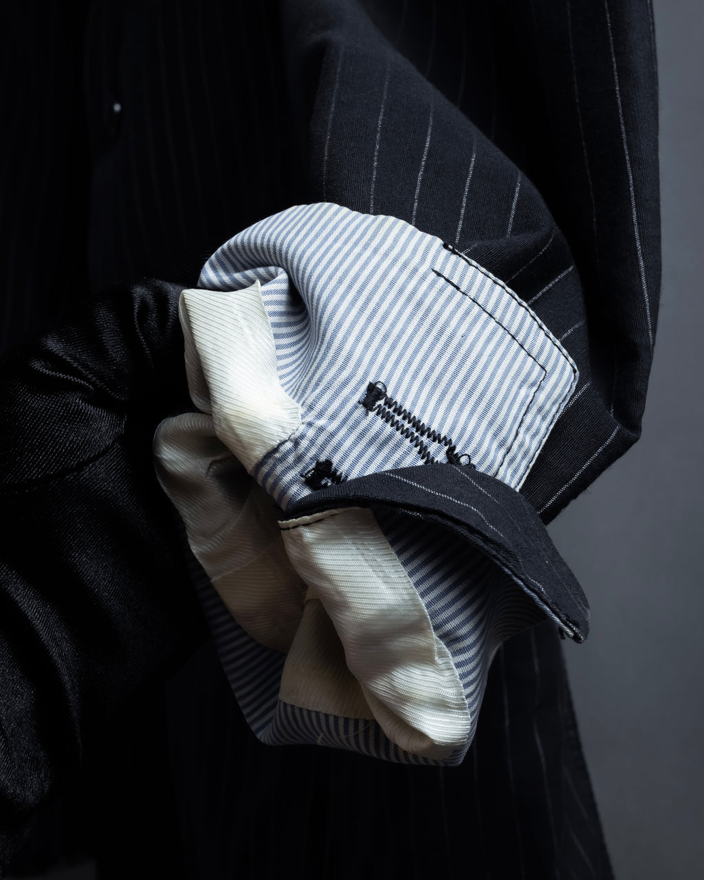 "Dolce & Gabbana" Collar switching design pinstripe pattern tailored jacket