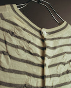 "tao COMME des GARÇONS" 10's Textured striped wool knit cardigan