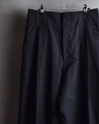 "YOHJI YAMAMOTO FEMME" 10AW Pinstripe pattern tuck wide slacks