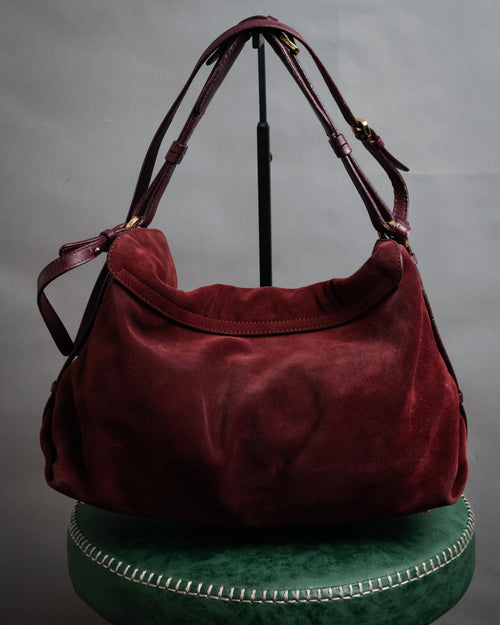 “Sergio Rossi” 2000’s Suede turn lock hobo bag