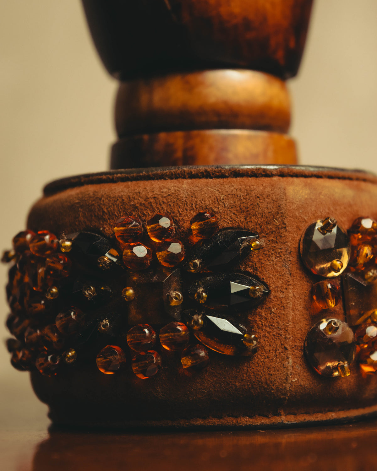 "PRADA" 90's-00's Embellished wide cuff bracelet