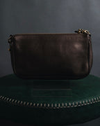 "Salvatore Ferragamo" 2000’s gathered metallic leather ball-link shoulder bag