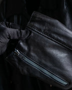 "MOSCHINO" Box silhouette leather double rider jacket