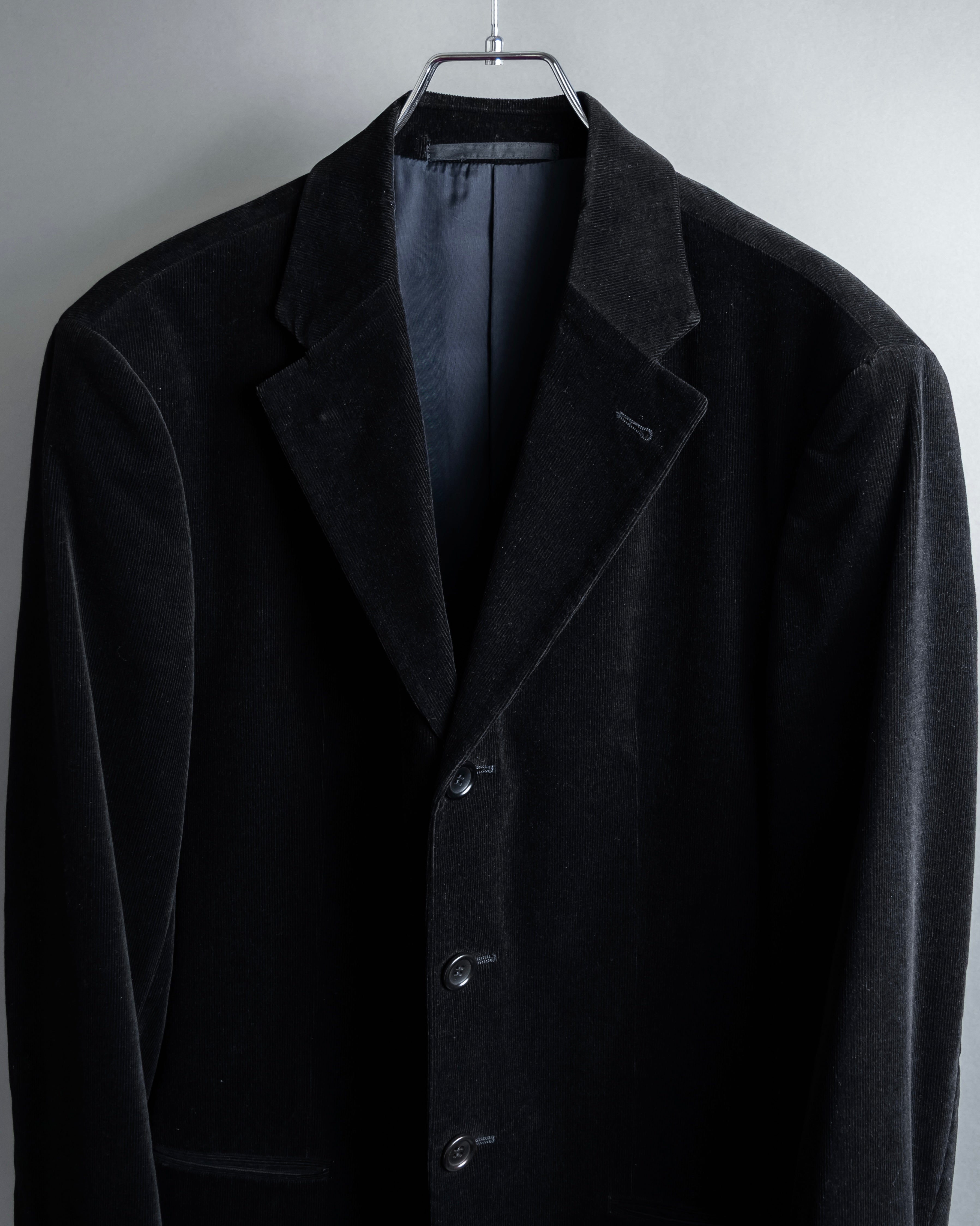 "ARMANI COLLEZIONI" Black corduroy relaxed set up