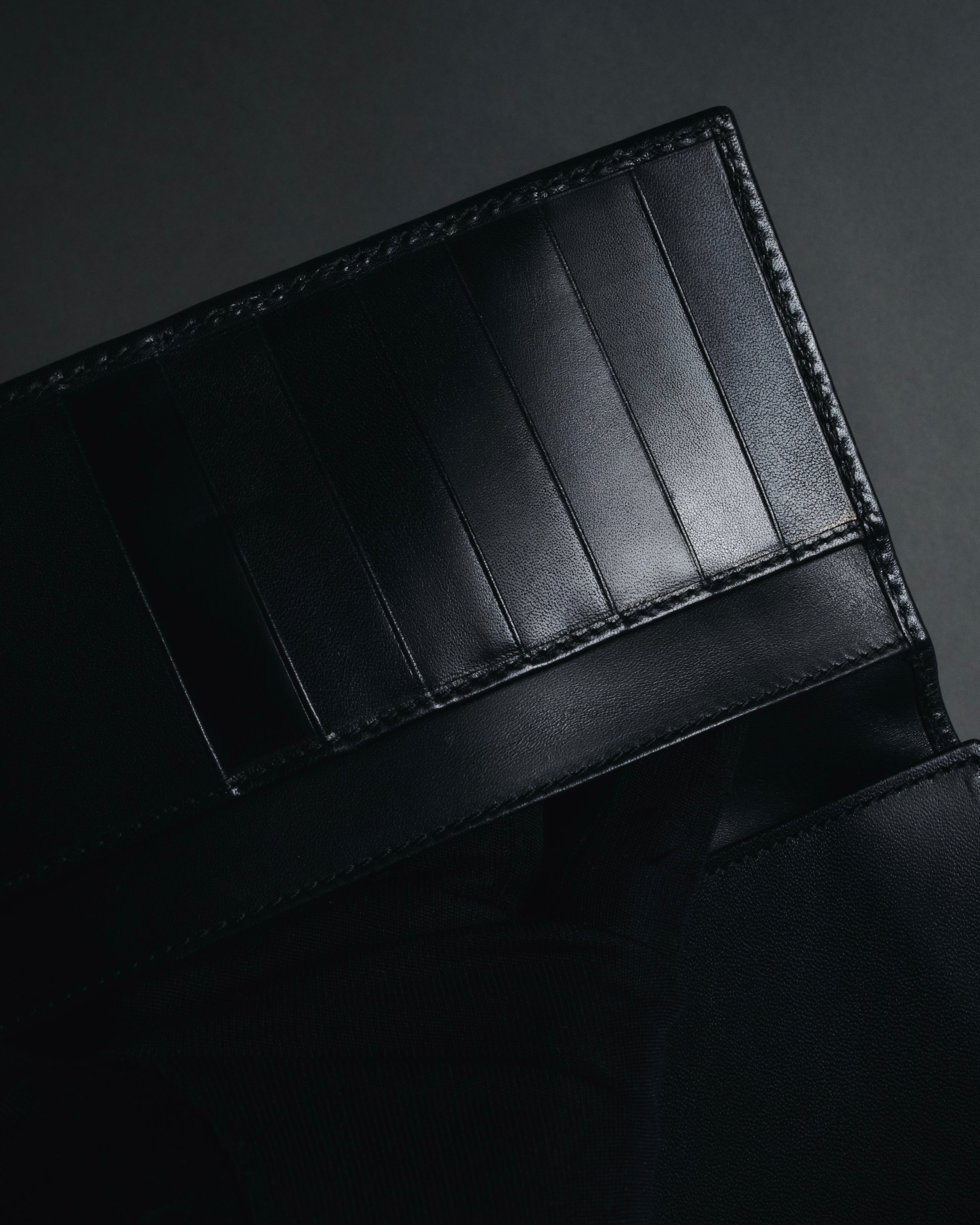 "GUCCI" Mid 00’s wood-lock leather long wallet