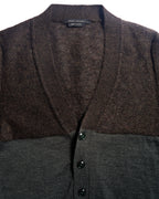 MARK JACOBS/ Mohair Blend Block Bicolor Knit Cardigan Brown × Dark Green
