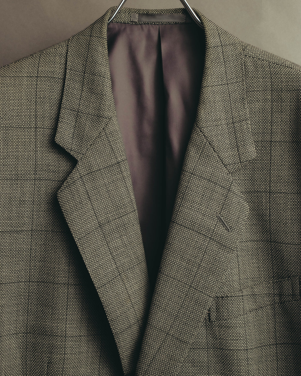 "Pierre Balmain" 80's-90's Windowpane check wool blazer