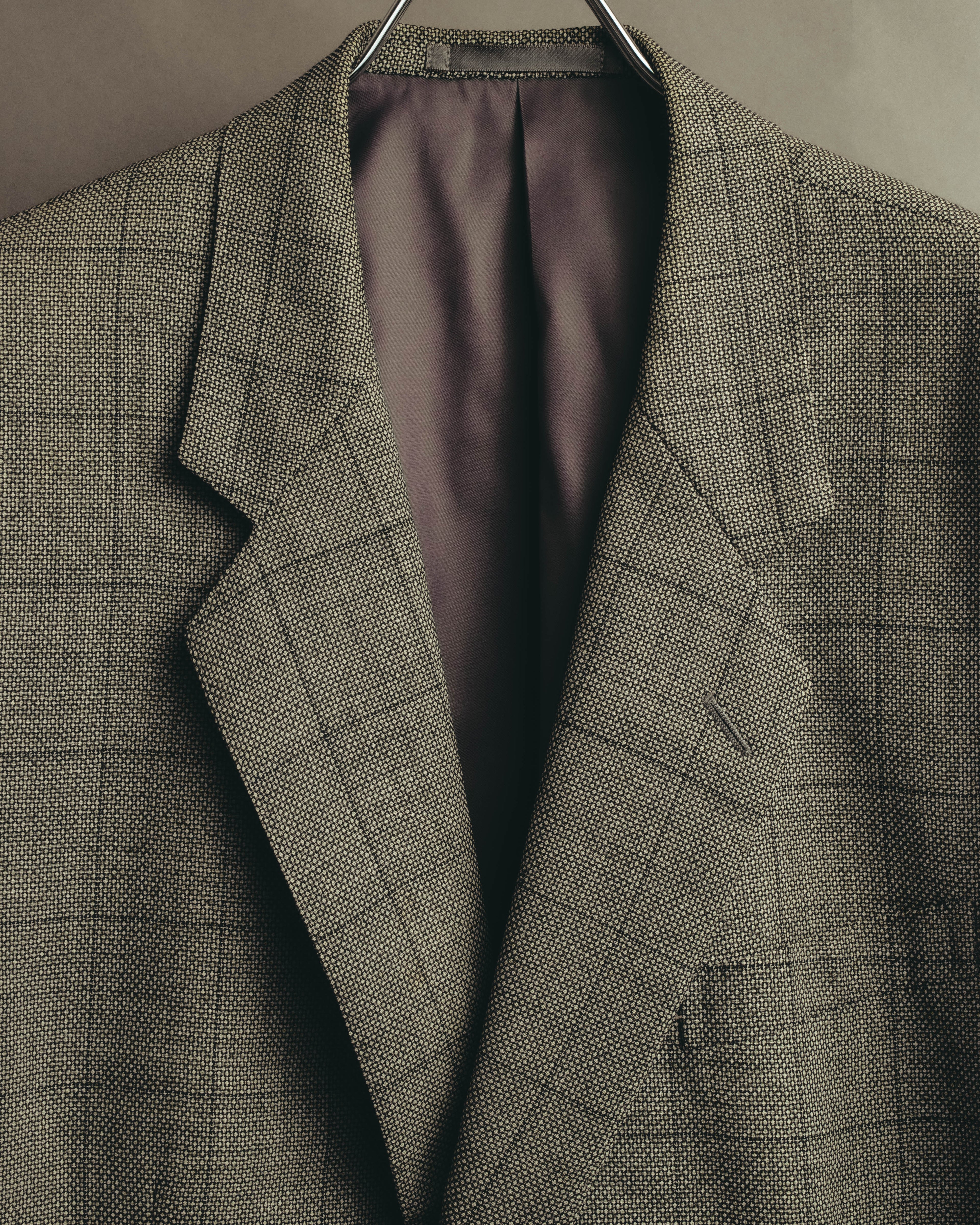 "Pierre Balmain" 80's-90's Windowpane check wool blazer