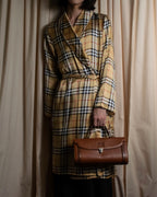 "BURBERRYS" Horizontal design camel grained leather bag