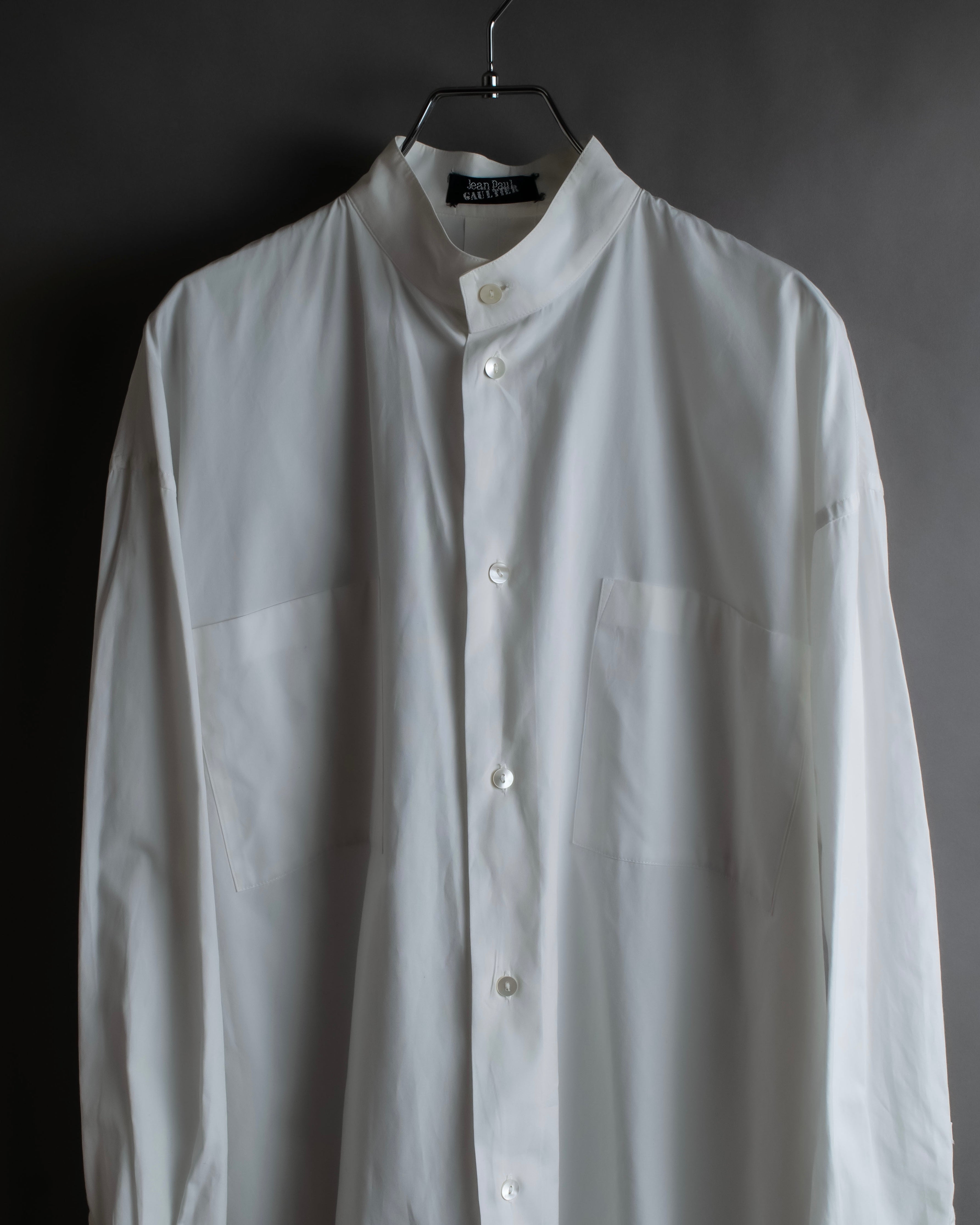 "JEAN PAUL GAULTIER" Cotton poplin stand-collar white shirt