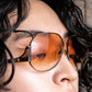 "YVES SAINT LAURENT" Thin metal temples round frame sunglasses