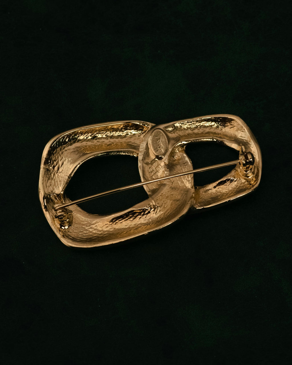 “Yves Saint Laurent” 80’s–90’s Sculptural chain motif brooch